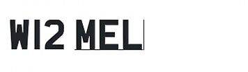 W12 MEL  personalised registration number
