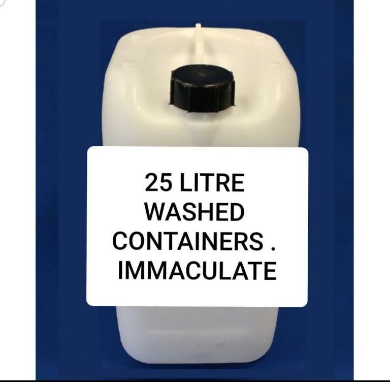 25 L 25L LITRE CLEAR PLASTIC DRUMS WATER CONTAINERS FUEL JARS BARRELS 