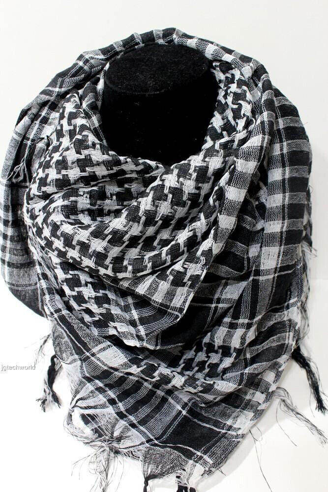 Shemagh Scarf Men Women Arab Wrap Warm Winter Fashion Head Black White Arafat Festival New Gift Boys
