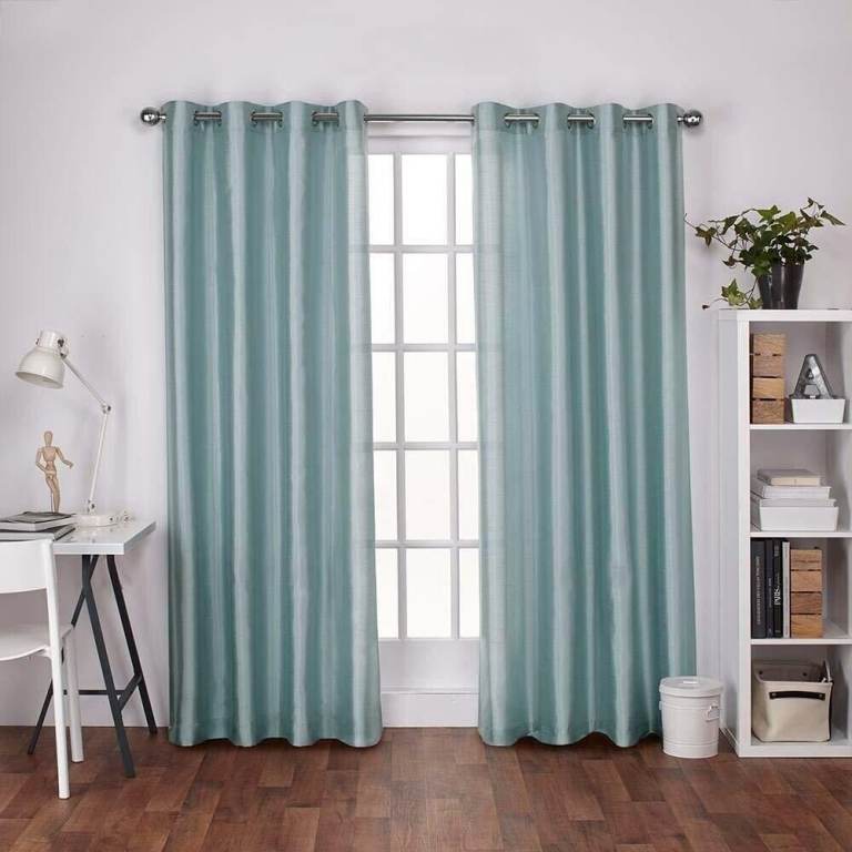 BRAND NEW Exclusive Home Curtains Chatra Faux Silk Grommet Top Window Curtain Panel Pair,
