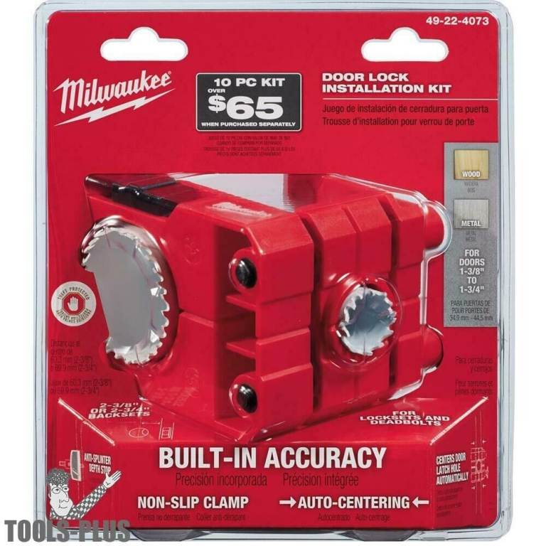 Milwaukee 49-22-4073 Door Lock Installation Hole Dozer Hole Saw Kit New 2019