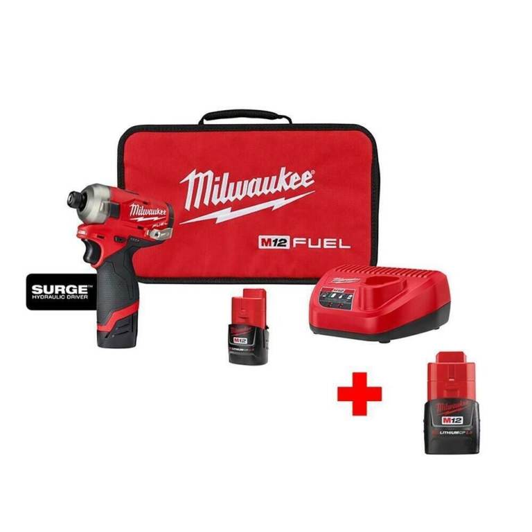 Milwaukee 2551-22 M12 FUEL SURGE 1/4"Hex Hydraulic Impact Driver Kit 110 and 240v Charger New
