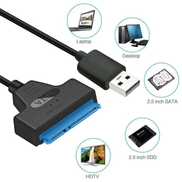 USB 2 £5 USB 3 £6 to SATA 22pin Adapter Converter Cable for 2.5in HDD SSD Hard Drives