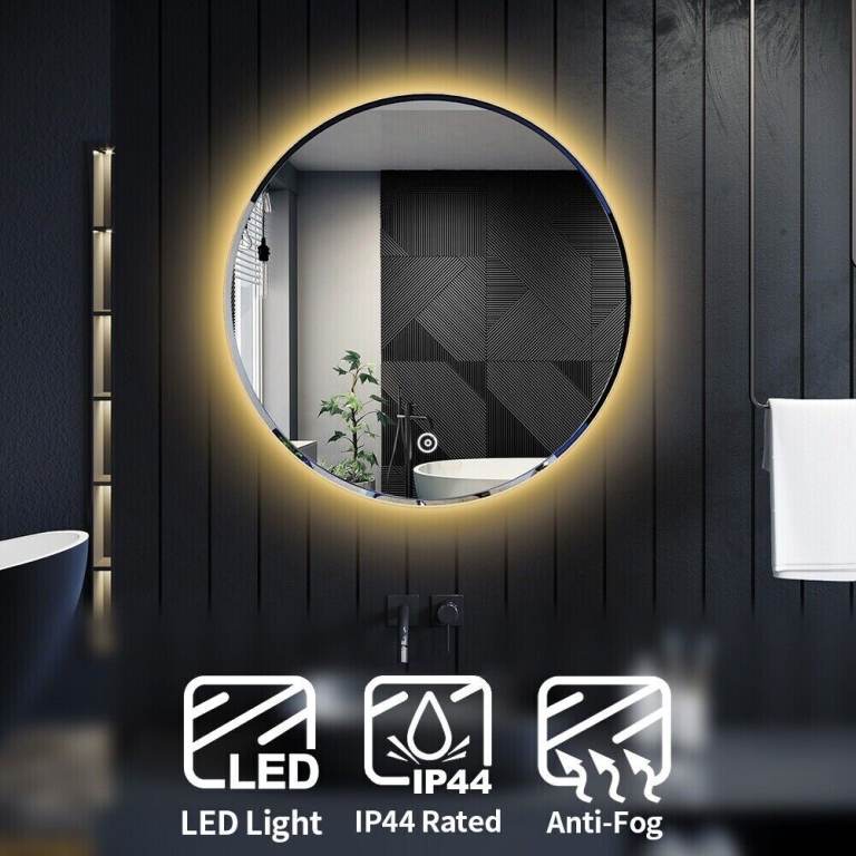 New Round Warm Led Bathroom Mirror With Demister 600 x 600mm RRP £260 Our Price £105