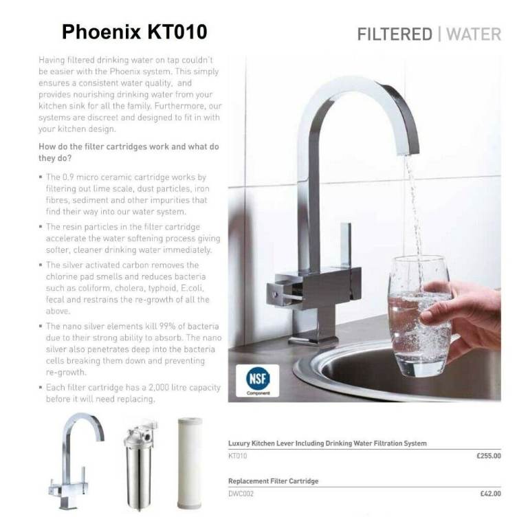Phoenix KT010 Luxury Kitchen Lever Tap Including Drinking Water Filter System