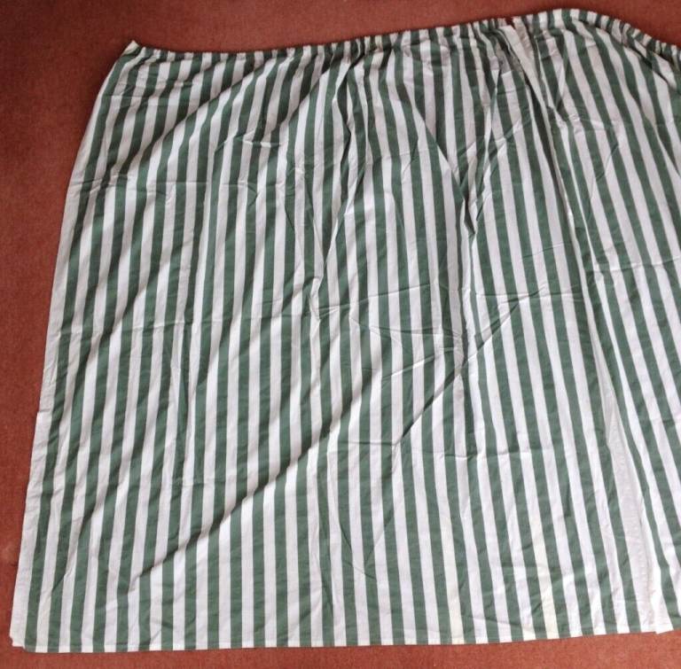 Awning curtains 57.5 x 267 cm olive green and white stripes