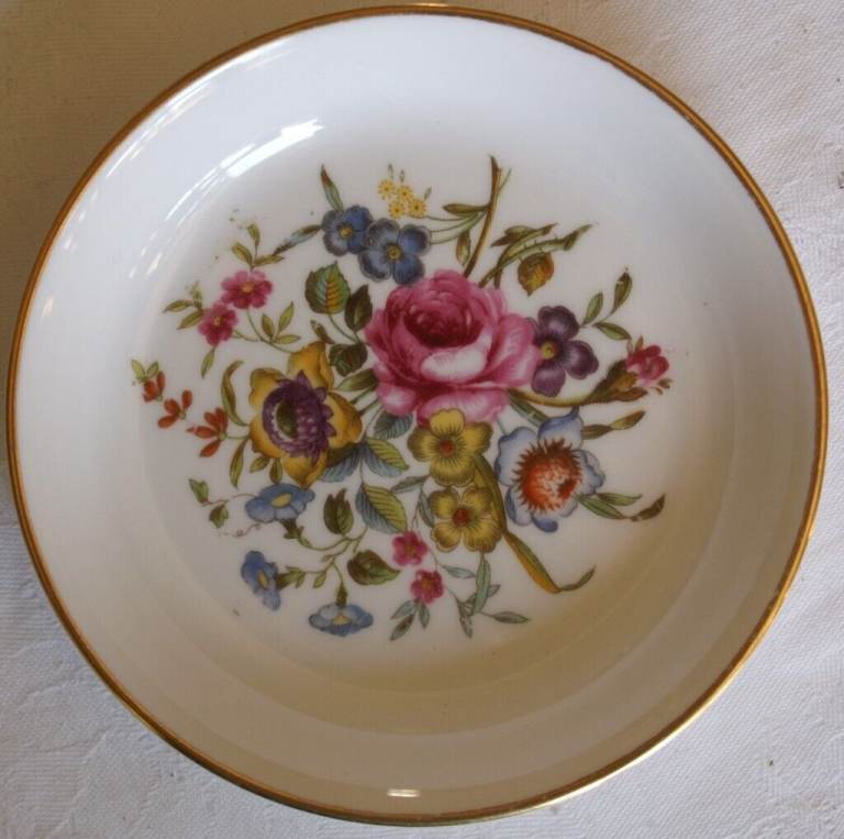 Royal Worcester Fine Bone China Butter Pat/Pin Dish - Bournemouth Floral Pattern