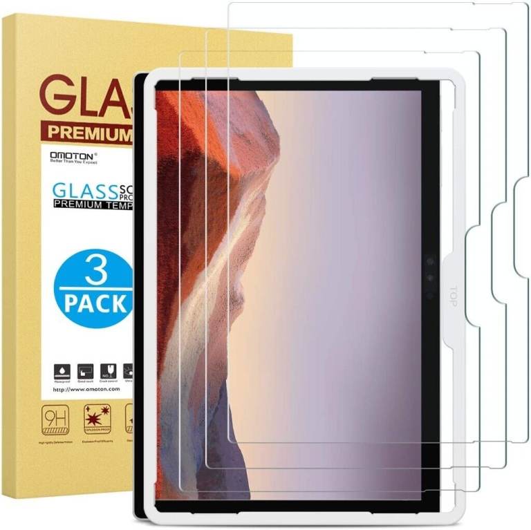 OMOTON 3 Pack Screen Protector Microsoft Surface Pro 7 2019 / Surface Pro 6 / Surface Pro 12.3 2017
