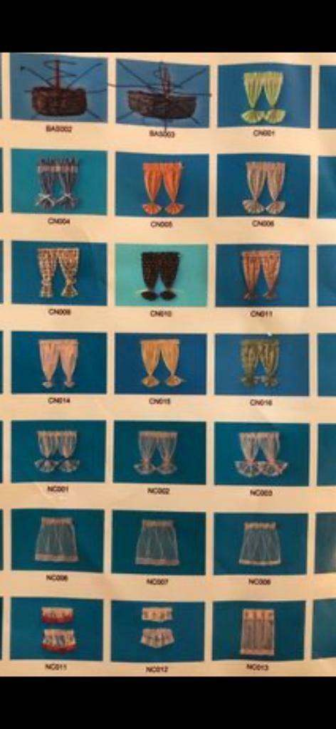 JOB LOT dollhouse sized double/single bedsets/matching curtains/nets