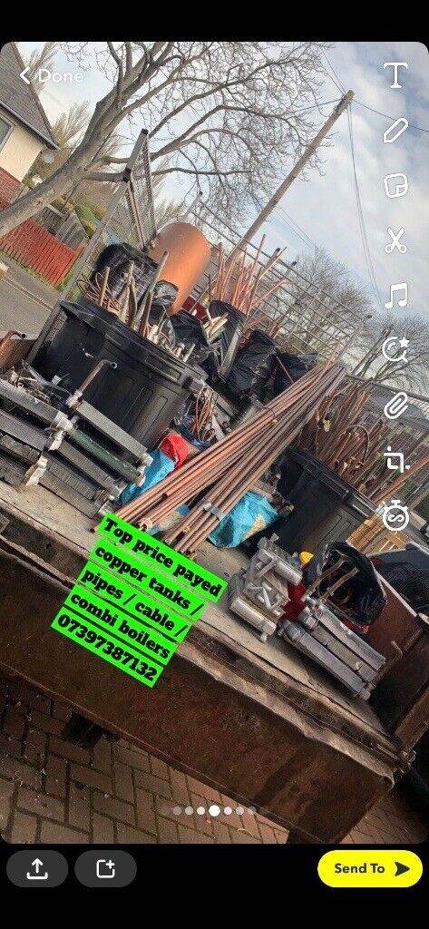 Top prices payed for copper tanks copper pipe / wire combi boilers brass Batterys stainless lead 