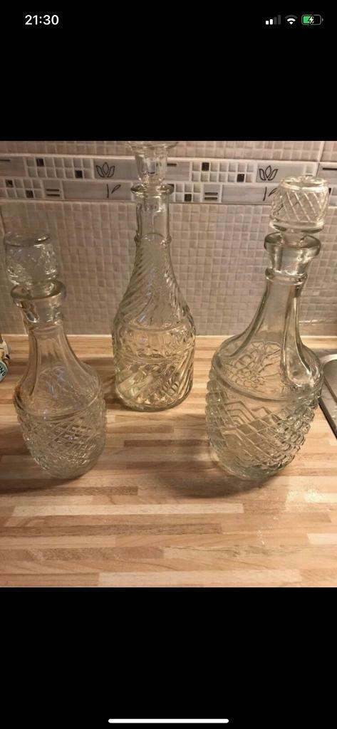 3 decanters 