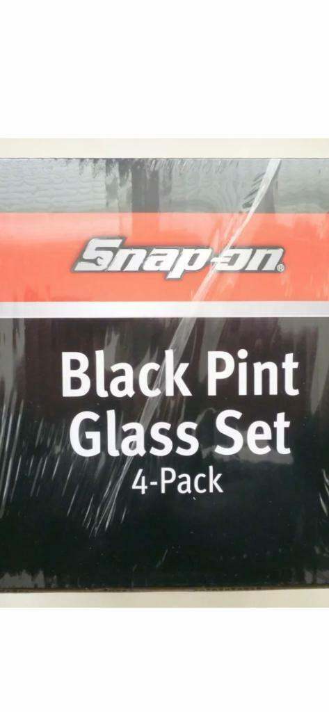 Snap On Tools Black Pint Glass Set Brand New Boxed Sealed Official Genuine Rare 