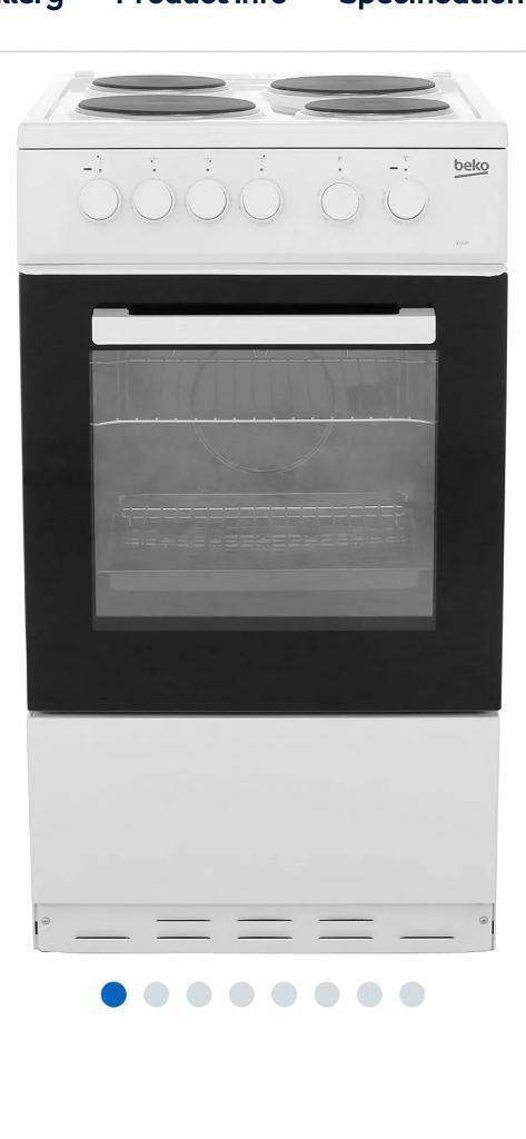 50cm Beko electric cooker in white 