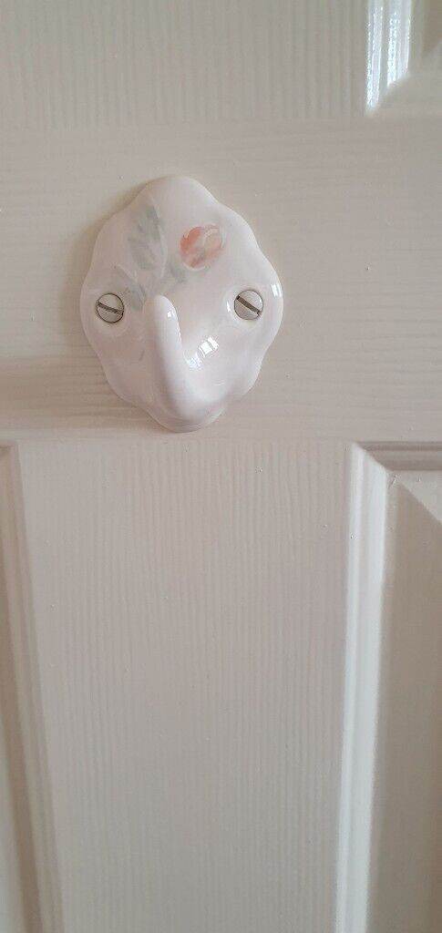 Bathroom Items - Clothes hook , 2 towel rails, toilet roll holder,brush holder- Used