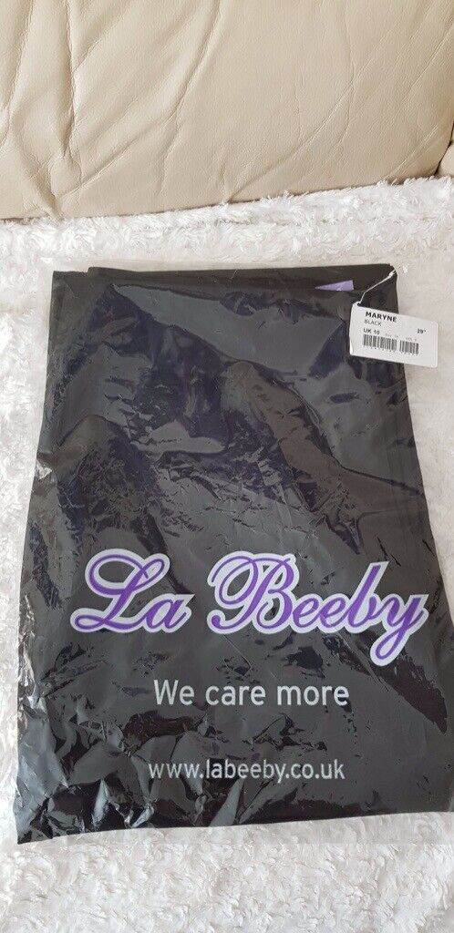 NEW  - LA BEEBY - PLAIN BLACK LADIES TROUSERS SIZE 10, 29 INCH LEG