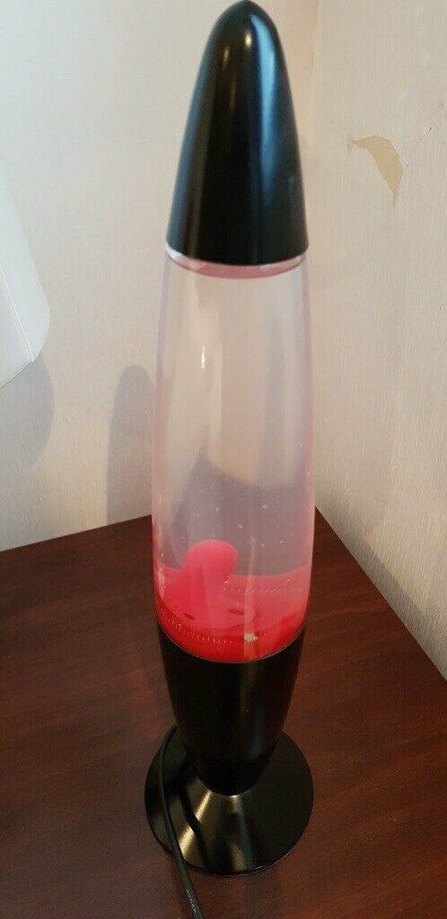 RED AND CLEAR LAVA LAMP 