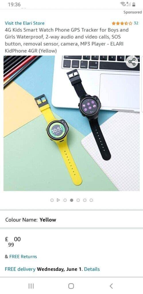 Elari 4G Kids Smart Watch Phone GPS tracker