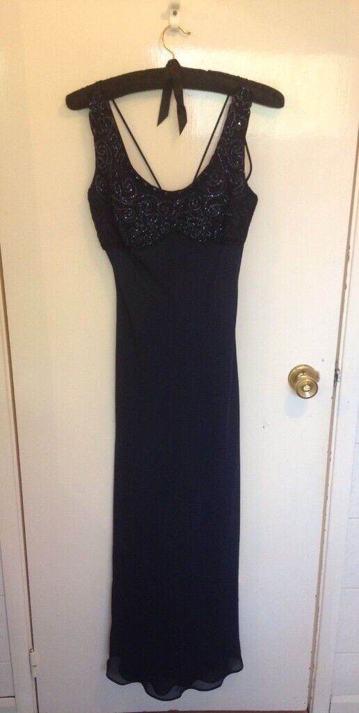 Pretty Long Evening Formal Ladies Navy Sleeveless Dress
