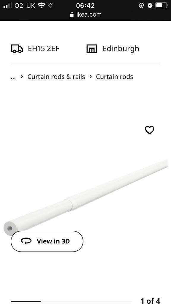 3 X Ikea Racka Curtain Rails 