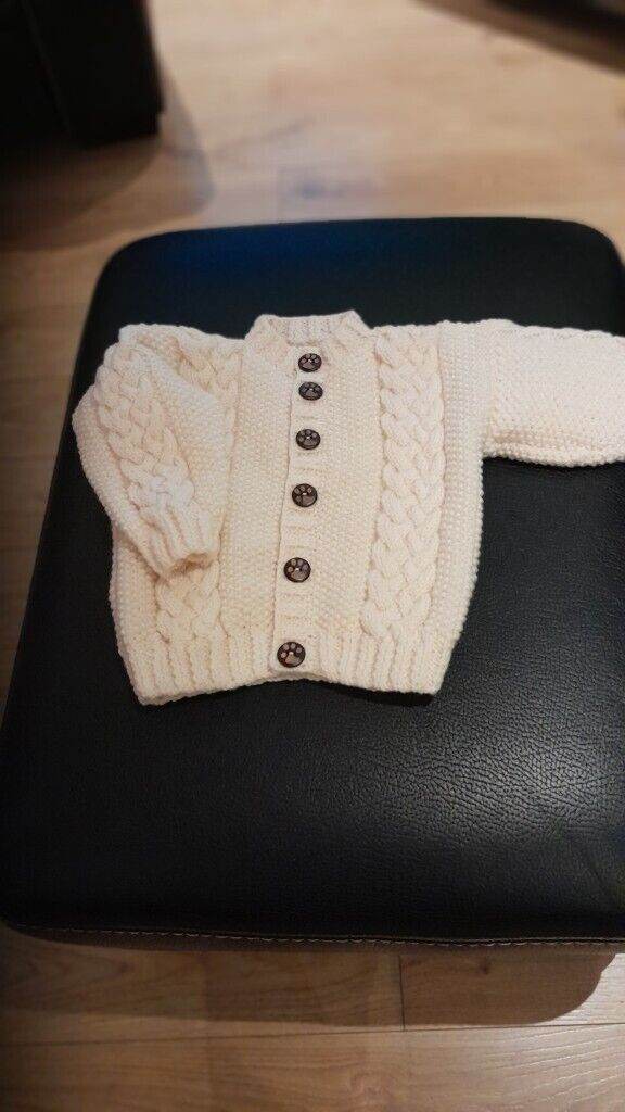 Hand knitted aran cardigan