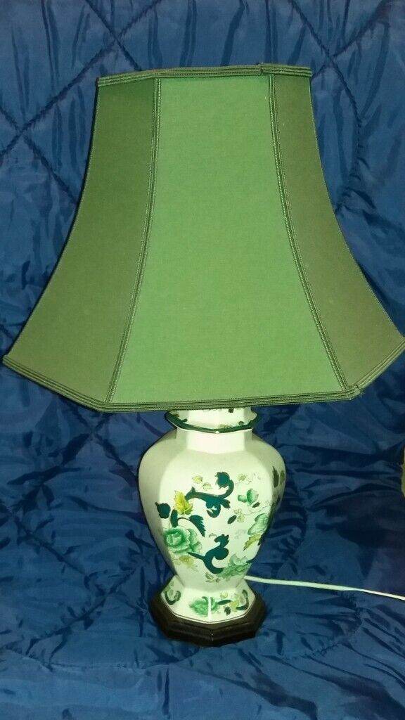 Masons Ironstone Chartreuse Tall Lamp and shade