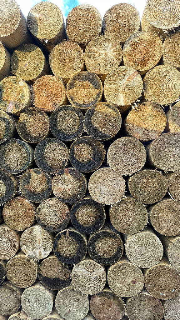 MACHINE ROUND 12FT 100MM TREATEDPOSTS
