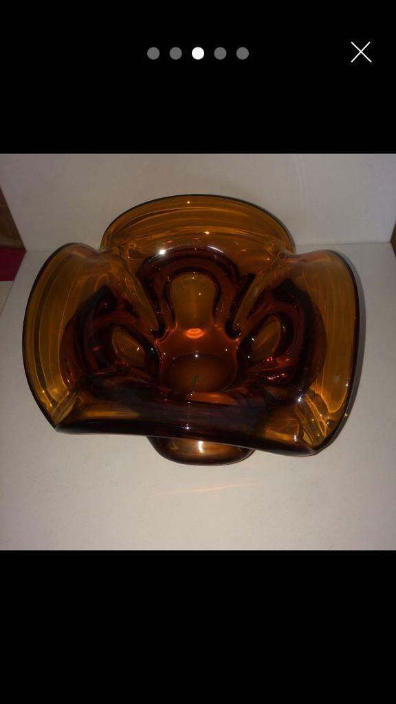 VINTAGE AMBERWARE ASHTRAY 