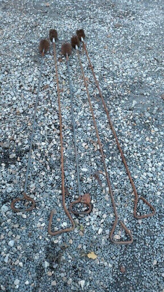 pipe steam engine tube cleaning rods handles wire brush. free loc del. lorry traction