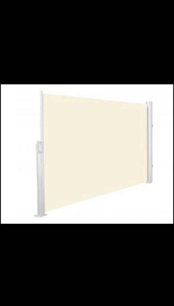 1.6m Patio Wind Break Full Cassette Manual Side Shade Ivory Awning