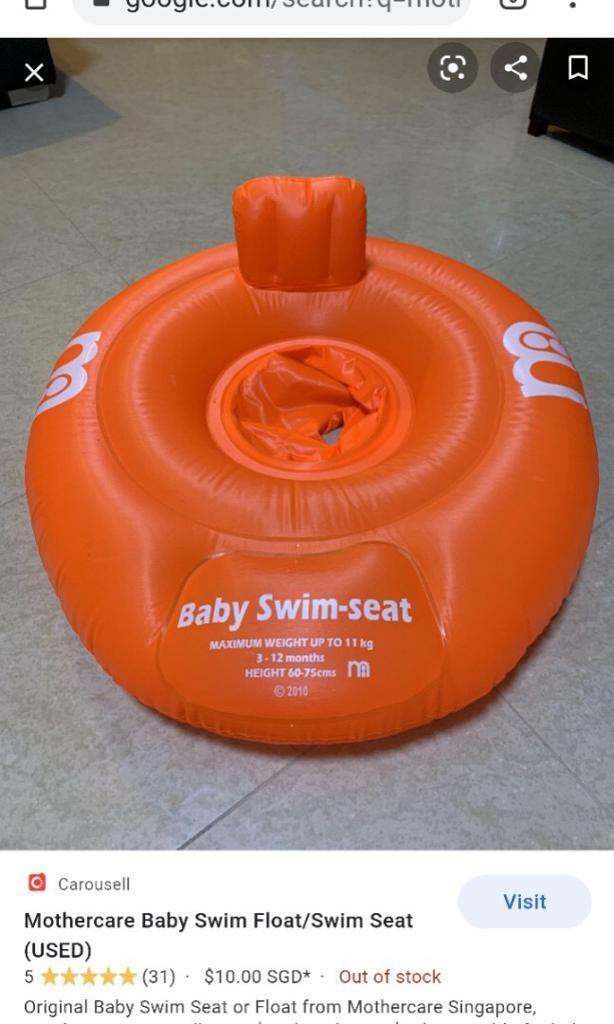 Water Toy Mothercare Swimming Seat 1-2 Years