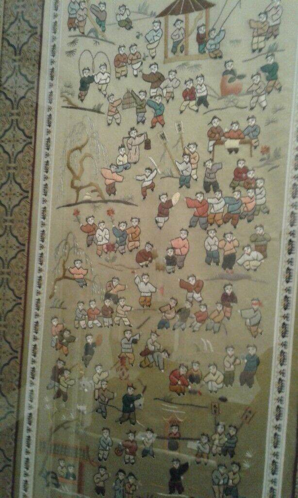 Chinese embroidery picture framed panel £49