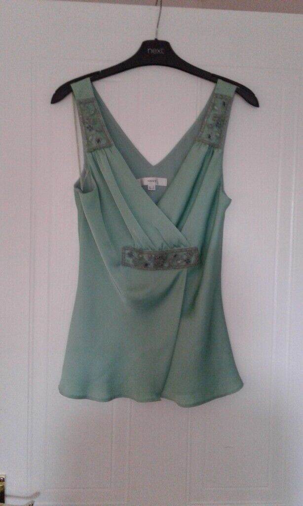 Next Ladies Tailored Sleeveless Mint Coloured Top