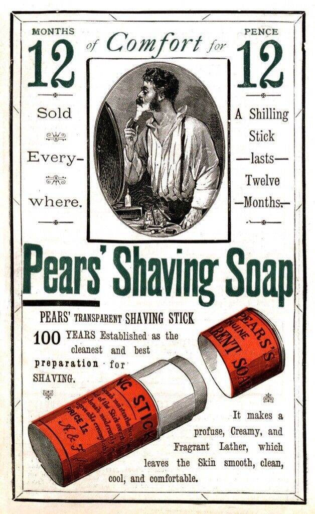 Container/Packaging for A & F Pears’s Genuine Transparent Soap Shaving Stick. Good vintage condition