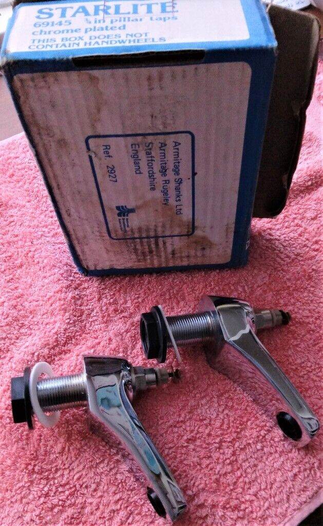 Armitage - Shanks Pair Starlite Chrome 69145 3/4inch  Pillar Taps - NEW in box 