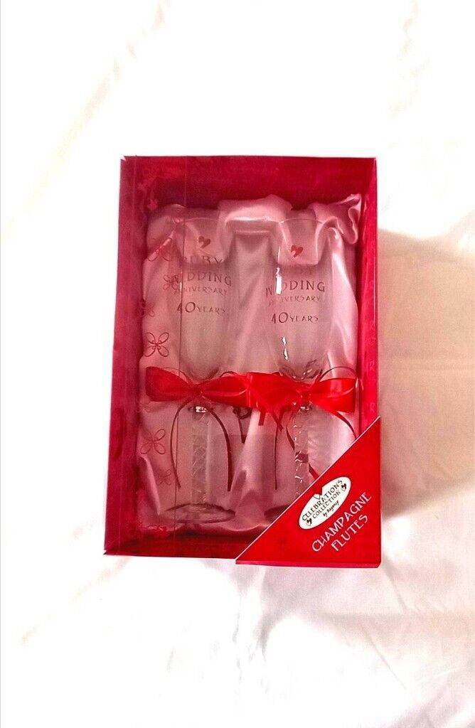 Champagne Flutes-Set of Two-Ruby Wedding