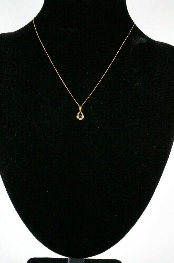 AE-9 CT GOLD - Balestra Cubic Zirconia Pendant - .375 - 0.95 Grams - 16 Inches, very fine..