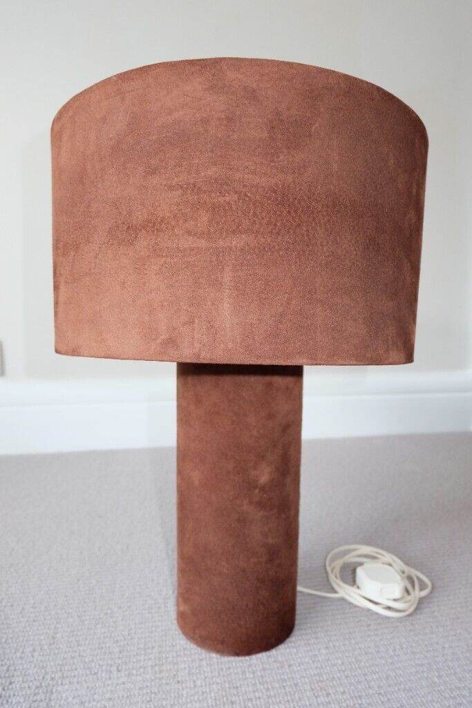 Italian designer lampshade - Brown Faux Suede