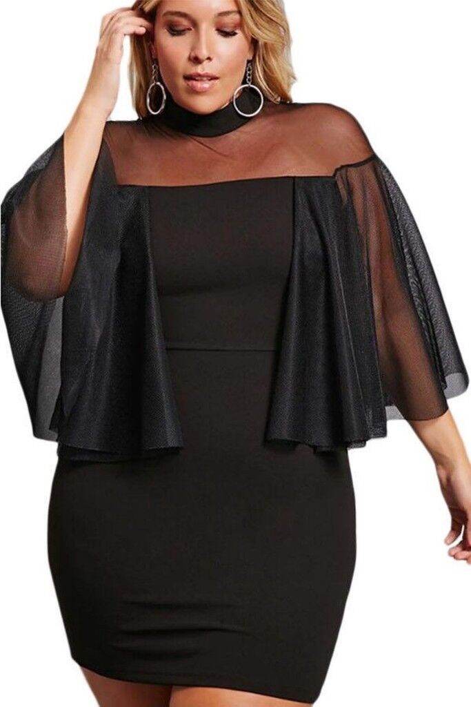 BRAND NEW Semi-sheer Plus Size Dress-size 8 10  12 14