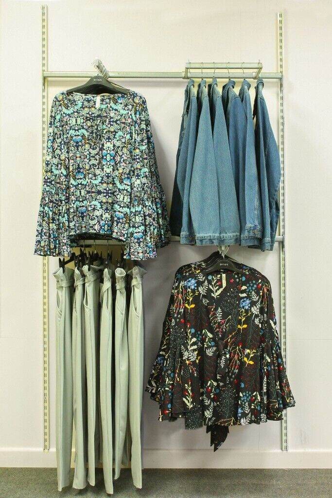 Shop Retail Clothing Wall Display System 1 x Bay (1.2 Metre Linear Bay)