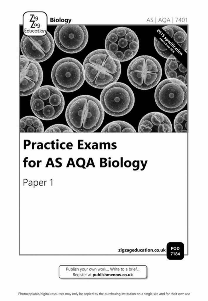 PDF Zig Zag Education Practice Exams for AS AQA Biology: Paper 1