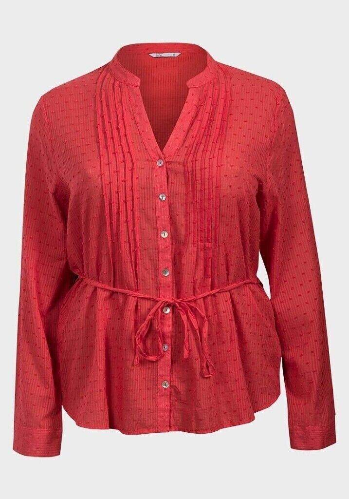 New Viva Ladies Plus Size Semi-Sheer Cotton Blouse