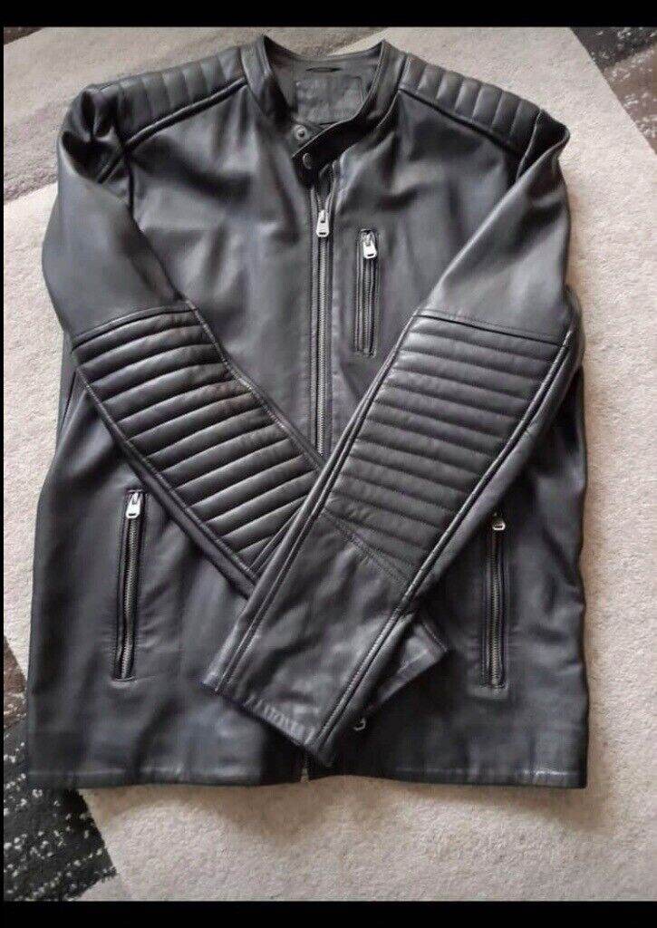 Men’s black biker style jacket for sale 
