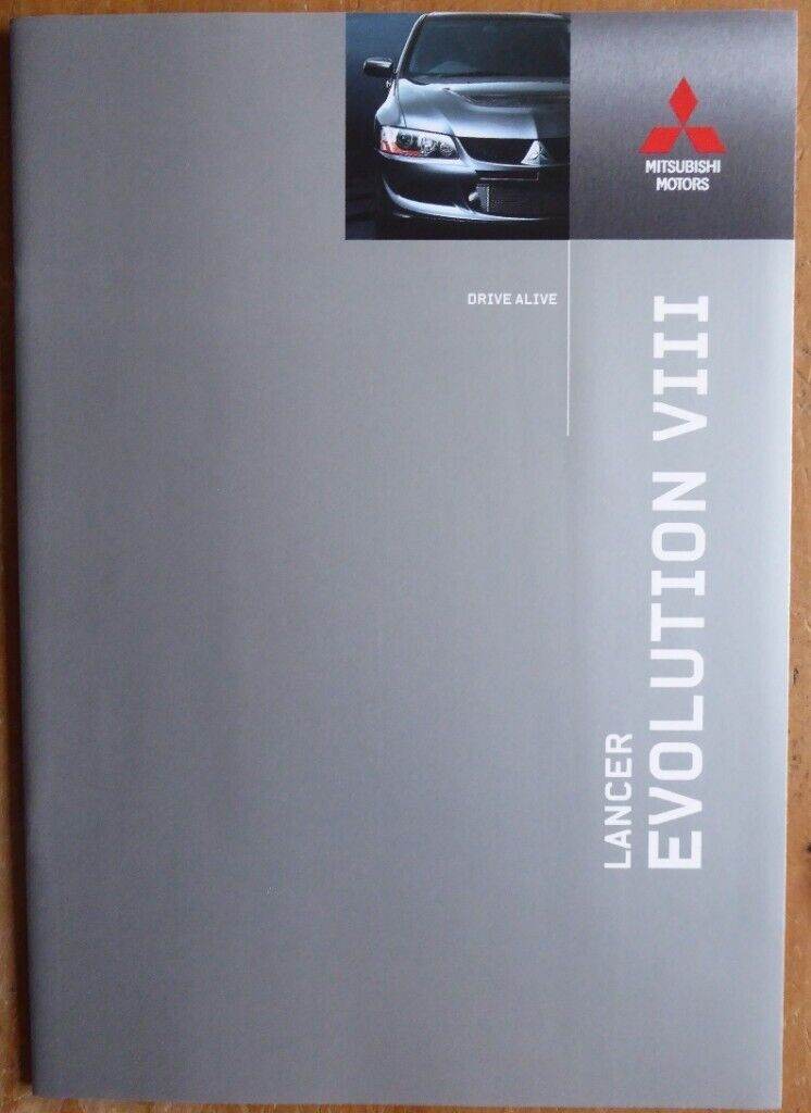 2004 Mitsubishi Evo VIII Original Factory UK Sales Brochure + 260 and MR Insert.
