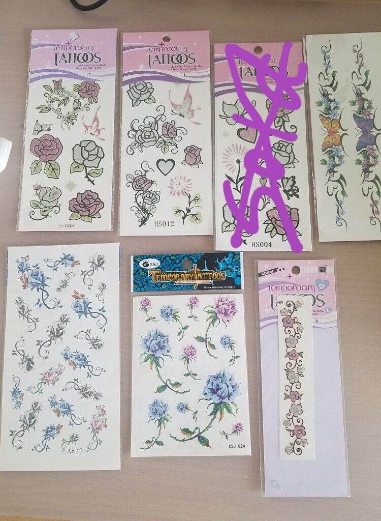 Temporoary Tattoos, safe and not-toxical, New  £0.8 each 