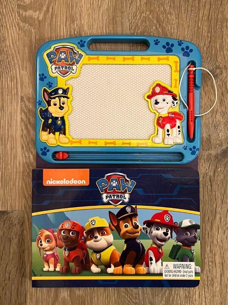 Paw Patrol, magnetic drawing pad, plus fun book to inspire your drawings on the pad