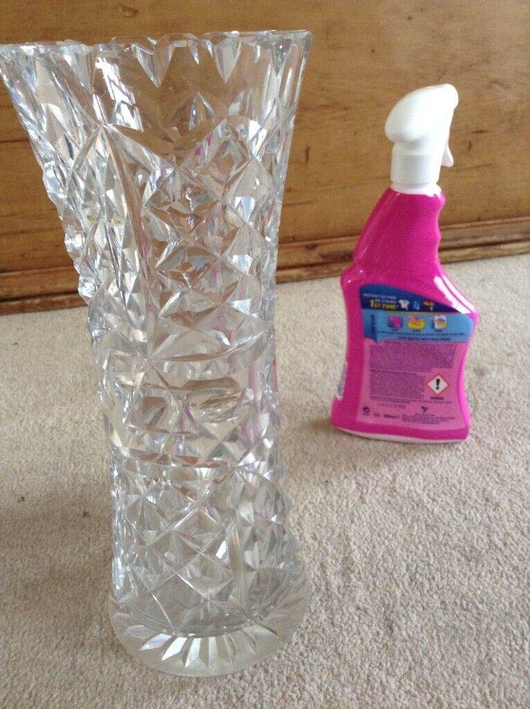 Thick Heavy Solid Crystal tall Vase