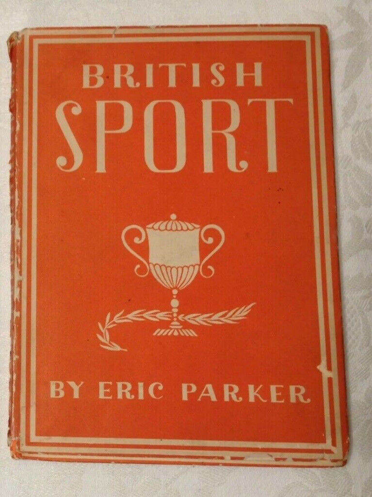 BRITISH SPORTS. 1940s vintage English illustrated book. Hardcover with stunning graphics WW2 era