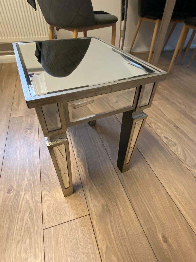 Small mirrored side table