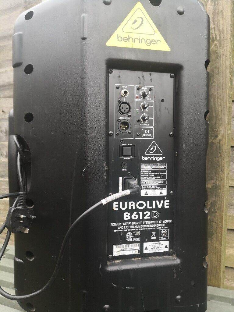 Behringer EUROLIVE B612D 2Way 1500 Watt ACTIVE Speaker System 12" Woofer PA Speaker System