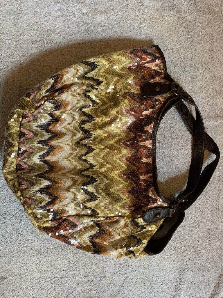 M&S Brown Sequin Shoulder Bag IP1